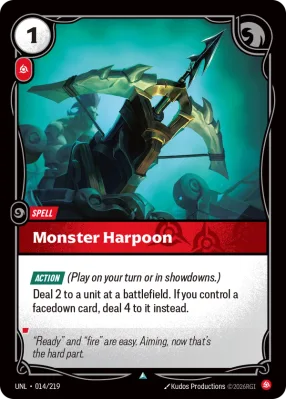 Monster Harpoon, Riftbound card UNL-014/219 from Unleashed