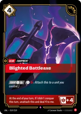 Blighted Battleaxe, Riftbound card UNL-019/219 from Unleashed