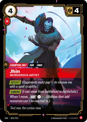 Jhin, Riftbound card UNL-022/219 from Unleashed