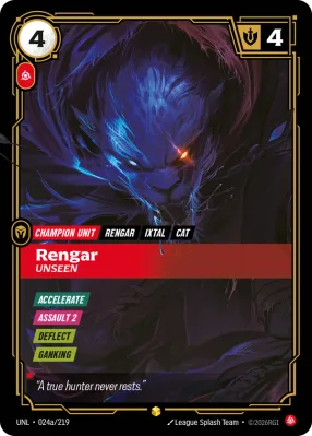 Rengar, Riftbound card UNL-024a/219 from Unleashed
