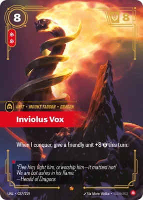 Inviolus Vox, Riftbound card UNL-027/219 from Unleashed
