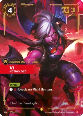 Vi, Riftbound card UNL-030a/219 from Unleashed