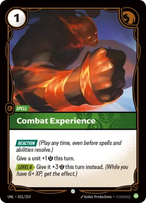 Combat Experience, Riftbound card UNL-031/219 from Unleashed