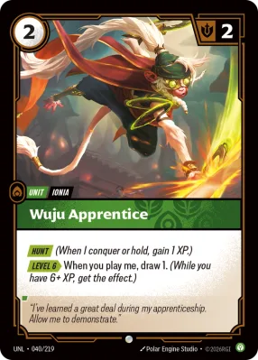 Wuju Apprentice, Riftbound card UNL-040/219 from Unleashed