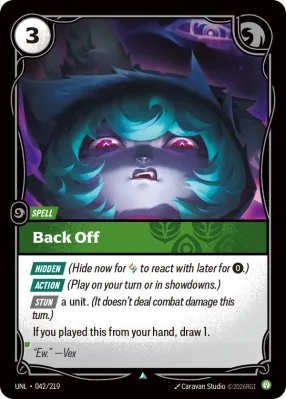 Back Off, Riftbound card UNL-042/219 from Unleashed