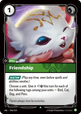 Friendship, Riftbound card UNL-046/219 from Unleashed