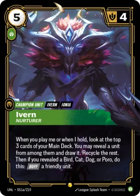 Ivern, Riftbound card UNL-051a/219 from Unleashed