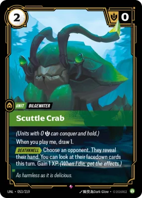 Scuttle Crab, Riftbound card UNL-053/219 from Unleashed
