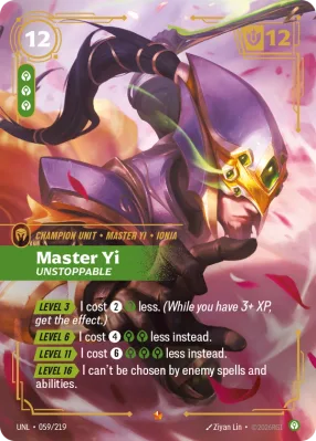 Master Yi, Riftbound card UNL-059/219 from Unleashed