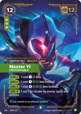 Master Yi, Riftbound card UNL-059a/219 from Unleashed