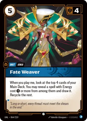 Fate Weaver, Riftbound card UNL-064/219 from Unleashed