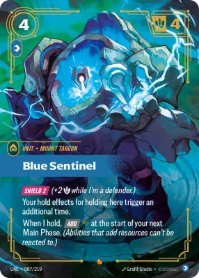 Blue Sentinel, Riftbound card UNL-087/219 from Unleashed