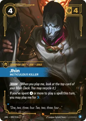 Jhin, Riftbound card UNL-089/219 from Unleashed