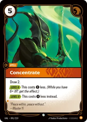Concentrate, Riftbound card UNL-091/219 from Unleashed