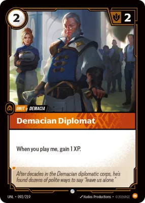 Demacian Diplomat, Riftbound card UNL-092/219 from Unleashed