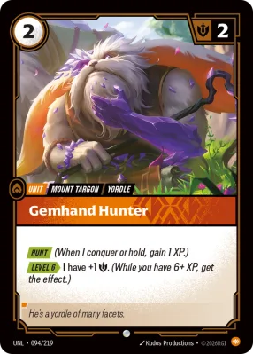 Gemhand Hunter, Riftbound card UNL-094/219 from Unleashed