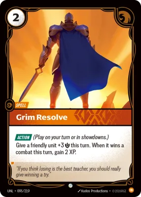 Grim Resolve, Riftbound card UNL-095/219 from Unleashed