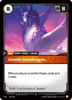 Gentle Gemdragon, Riftbound card UNL-104/219 from Unleashed