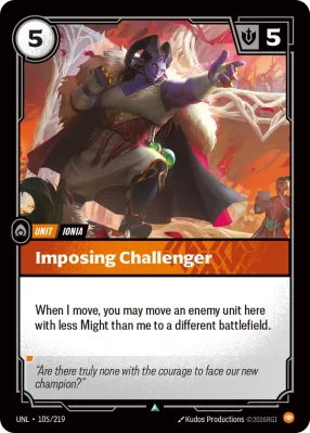 Imposing Challenger, Riftbound card UNL-105/219 from Unleashed