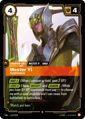 Master Yi, Riftbound card UNL-113/219 from Unleashed