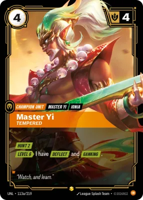 Master Yi, Riftbound card UNL-113a/219 from Unleashed