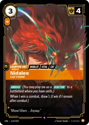 Nidalee, Riftbound card UNL-114/219 from Unleashed
