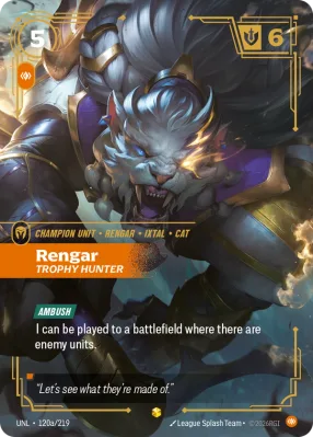 Rengar, Riftbound card UNL-120a/219 from Unleashed