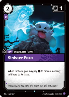 Sinister Poro, Riftbound card UNL-137/219 from Unleashed