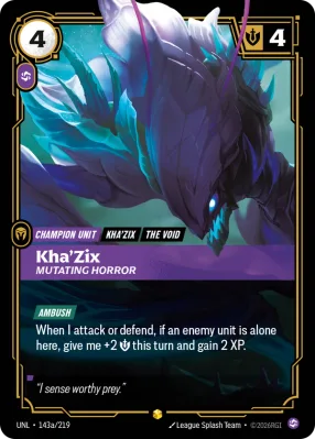 Kha'Zix, Riftbound card UNL-143a/219 from Unleashed