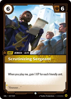 Scrutinizing Sergeant, Riftbound card UNL-157/219 from Unleashed