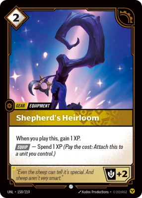 Shepherd's Heirloom, Riftbound card UNL-158/219 from Unleashed