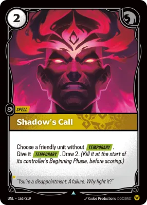 Shadow's Call, Riftbound card UNL-165/219 from Unleashed