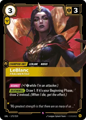 LeBlanc, Riftbound card UNL-172/219 from Unleashed