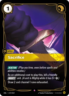 Sacrifice, Riftbound card UNL-173/219 from Unleashed