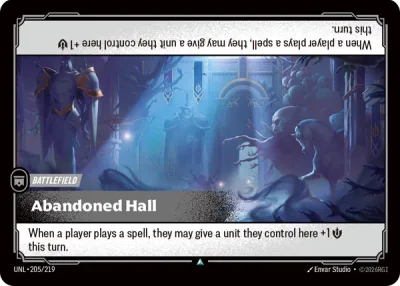 Abandoned Hall, Riftbound card UNL-205/219 from Unleashed
