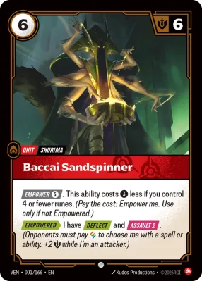 Baccai Sandspinner, Riftbound card VEN-001/166 from Vendetta