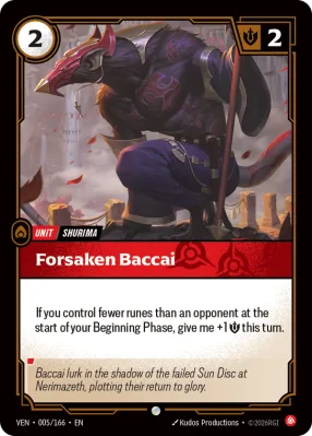 Forsaken Baccai, Riftbound card VEN-005/166 from Vendetta