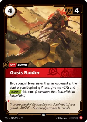 Oasis Raider, Riftbound card VEN-006/166 from Vendetta