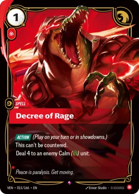 Decree of Rage, Riftbound card VEN-015/166 from Vendetta