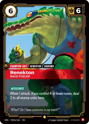 Renekton, Riftbound card VEN-019a/166 from Vendetta