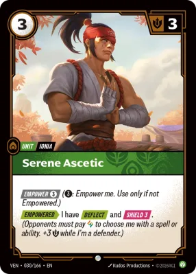 Serene Ascetic, Riftbound card VEN-030/166 from Vendetta