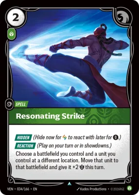 Resonating Strike, Riftbound card VEN-034/166 from Vendetta