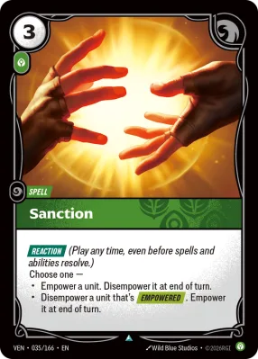 Sanction, Riftbound card VEN-035/166 from Vendetta