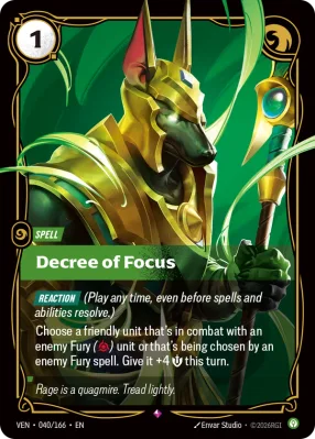 Decree of Focus, Riftbound card VEN-040/166 from Vendetta