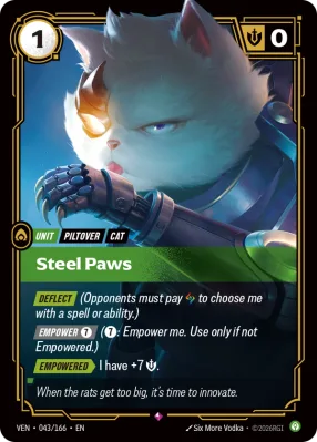 Steel Paws, Riftbound card VEN-043/166 from Vendetta