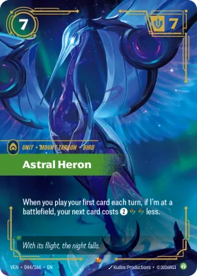 Astral Heron Riftbound card front (VEN-044/166)