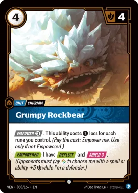 Grumpy Rockbear, Riftbound card VEN-050/166 from Vendetta