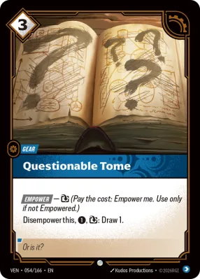 Questionable Tome, Riftbound card VEN-054/166 from Vendetta