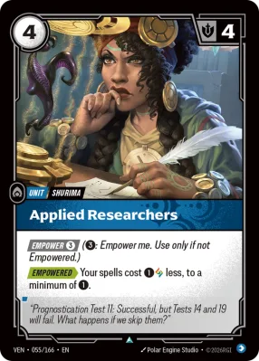 Applied Researchers, Riftbound card VEN-055/166 from Vendetta