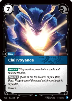Clairvoyance, Riftbound card VEN-056/166 from Vendetta